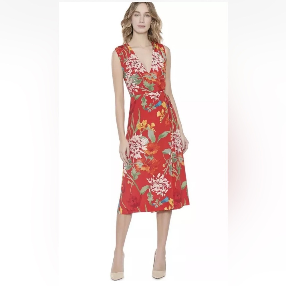 Alice + Olivia Tasia Silk Wrap Dress Midi Length Real Real Authentication Size 0
